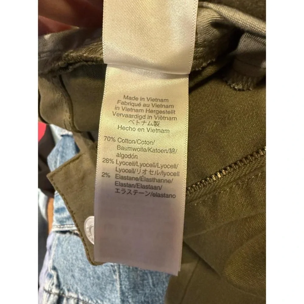 J Crew 9‎ Inch Billie Demi Boot Crop Olive Green Pants Women Size 24
